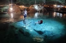 Snorkeling with turtles and swimming in cenote with crystal clear waters