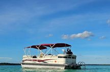 Private charter on pontoon Laguna de los Siete Colores Bacalar