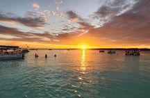 Private charter on pontoon Laguna de los Siete Colores Bacalar