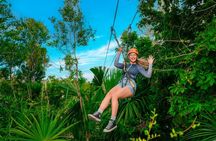 Cozumel: Zip Line Adventure, Buffet & Drinks at KUZÁ Beach Park