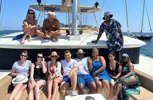 Santorini Catamaran Day Cruise: Lunch, BBQ, Open Bar, Transfers