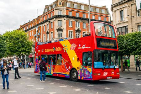 City Sightseeing hop-on hop-off bus tour with walking tour of Dublin