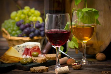 Food and wine tasting in a Roman cellar