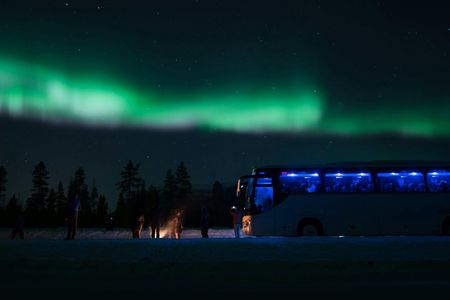 Northern Lights big bus chase from Tromsø