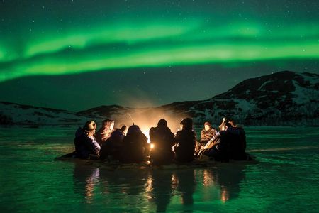 Northern Lights chase by minibus from Tromsø