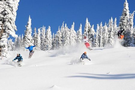 Slalom skiing and ice fishing adventure