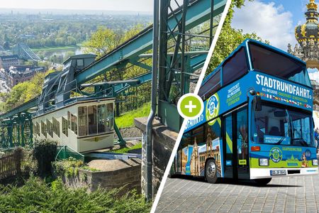 Panorama tour of Dresden with mountain railway and hop-on hop-off bus