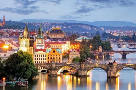 Panoramic views of Prague evening walking tour
