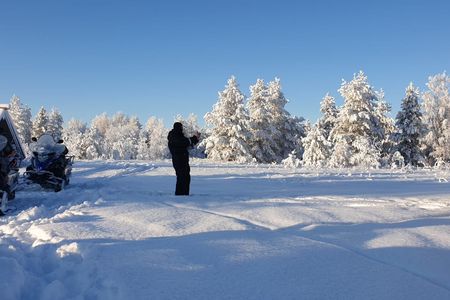 Long (70km) snowmobile safari in Lapland