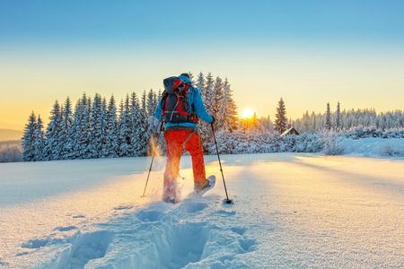 Snowshoe winter hike near Stockholm