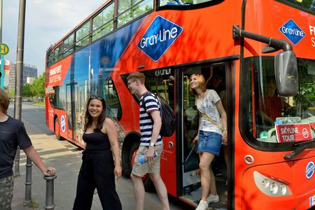 Frankfurt skyline tour by bus