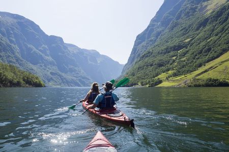 Guided sea kayak experience in the Nærøyfjord