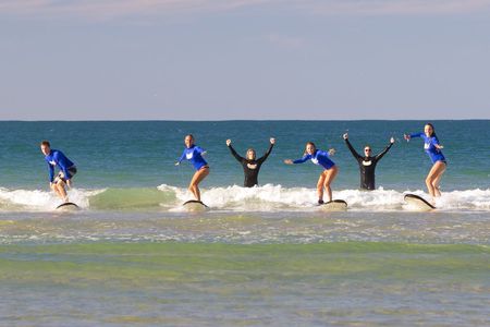 Surfing lesson for beginners at Surfers Paradise