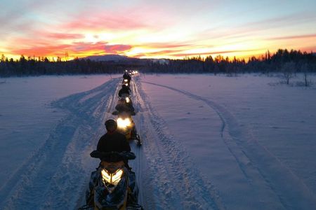 Snowmobile safari from Levi airport to hotel