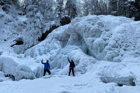 Barbara Falls winter waterfall fun