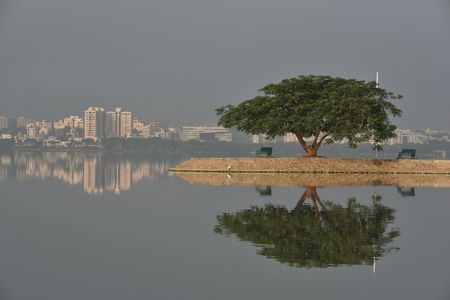 Evening boat ride at Hussain Sagar Lake in Hyderabad