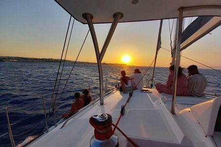 Sunset catamaran cruise with dinner in Rhodes