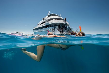 Great Barrier Reef cruise with scenic helicopter flight