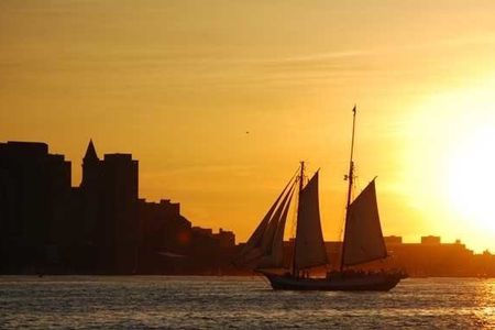Boston Harbor sunset Liberty Star sailing experience