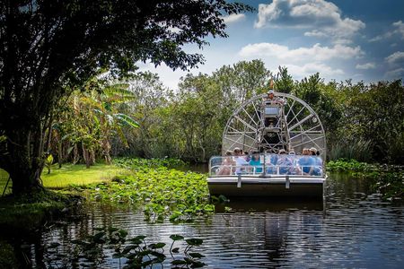 Everglades airboat ride with Biscayne Bay boat tour and transportation