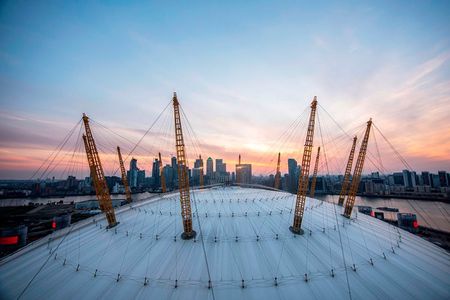 Up at The O2 sunset climb