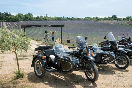 Retro side-car lavender fields & wine tour from Aix-en-Provence