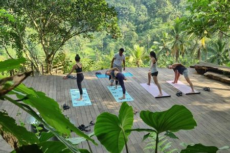Sunrise yoga, holy bathing and palm reading experience in Bali