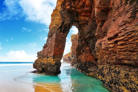 Excursion to Catedrais Beach, Pancha Island and Asturias from Santiago
