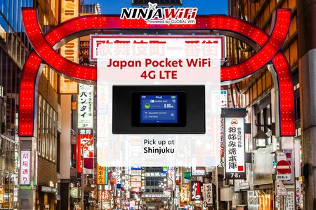 Japan mobile Wi-Fi rental, pick up in Shinjuku Tokyo
