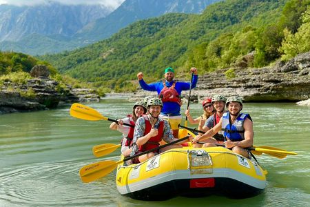 Rafting at Vjosa Wild River National Park in Permet