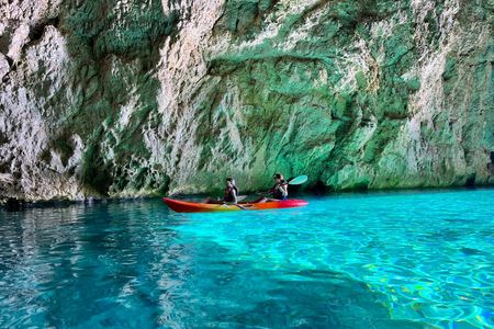 Cave Exploring Kayak and Snorkel Tour at Cova dels Orguens in Javea