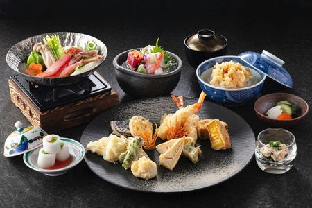 Japanese Cuisine Sakura Dinner Course featuring Tempuras