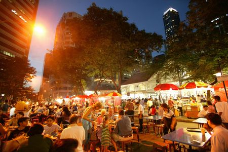 Lau Pa Sat Night Street Food Tour Singapore & Marina Bay Night Walk