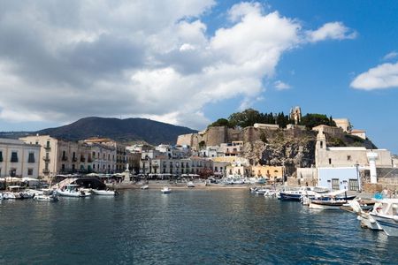 Islands of Lipari and Vulcano from Cefalù