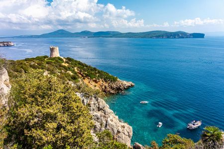 Full-Day Porto Conte Natural Park Catamaran Tour from Alghero