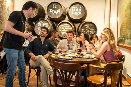 Malaga gastronomic tour with tapas, wine and rooftop access