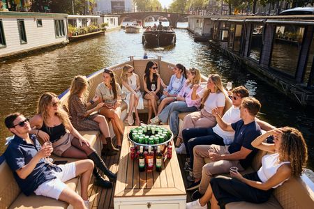 Amsterdam Canal Booze Cruise with Unlimited Drinks