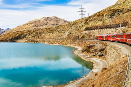 St. Moritz and Bernina Red Train from Milan with Lake Como Cruise