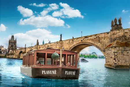 Charles Bridge river boat cruise with walking guided tour