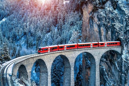St. Moritz and Swiss Alps with Bernina Red Train from Milan