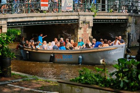 Open boat canal cruise from Anne Frank House in Amsterdam