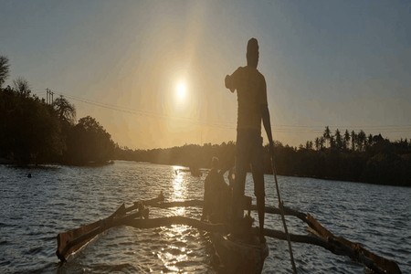 Kongo river sunset tour on a Swahili canoe from Diani Beach