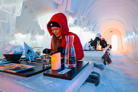 SnowHotel 3-course dinner in Rovaniemi with transfer