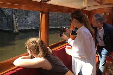 Early morning Amsterdam canals boat tour