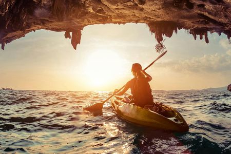 Mallorca sunset kayak tour with snorkeling and picnic