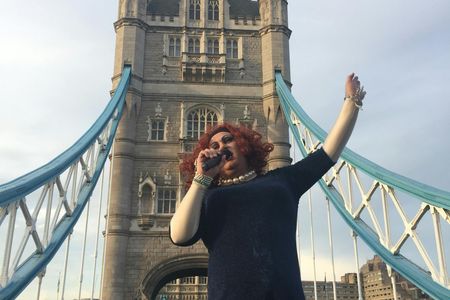 Pride week special drag queen guided open-top bus tour of London
