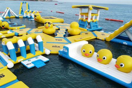 Inflatable Water Park Adventure in the Sea of Salou