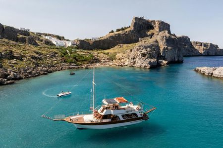 Lindos full-day cruise experience with lunch and snorkeling