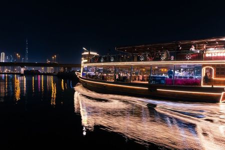 Dubai luxury canal dinner cruise with optional transfer and beverages