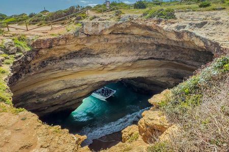 Catamaran trip discovering Benagil Cave from Vilamoura Marina